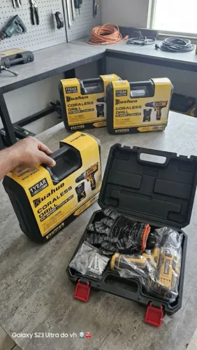 Furadeira e Parafusadeira Huahuo 12V Sem Fio - Kit Completo com Maleta!