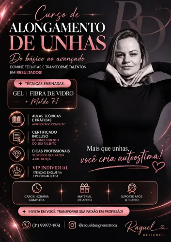 Curso alongamento em gel molde f1 e fibra de vidro 