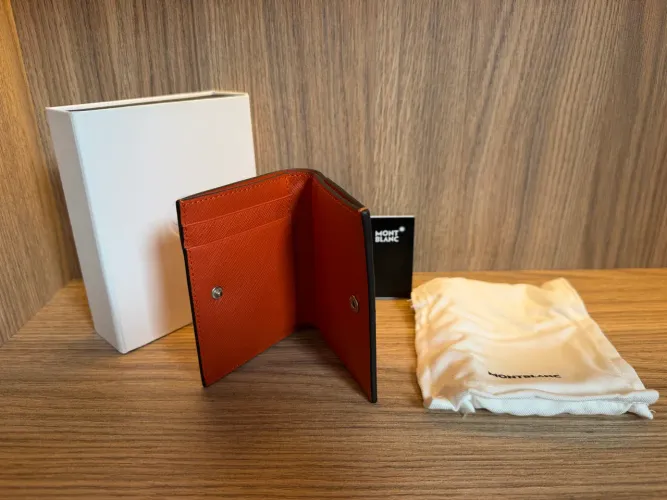 Carteira Montblanc Sartorial Mini 4CC Tangerine com Caixa