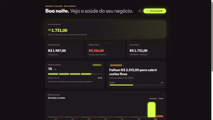 Planilha de controle financeiro simples (celular/PC)