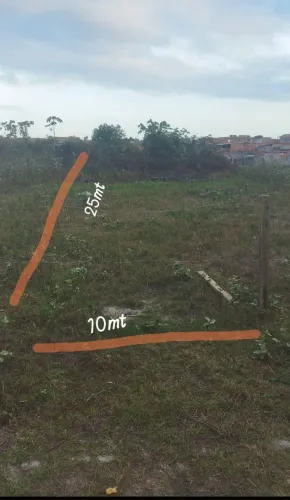Terreno 250m² 10x25 area alta, não alaga, ptonto para construir