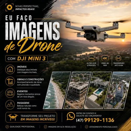 Faço filmagens com drone