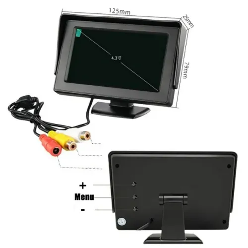 Mini Tela LCD Monitor para Câmera de Ré Veicular