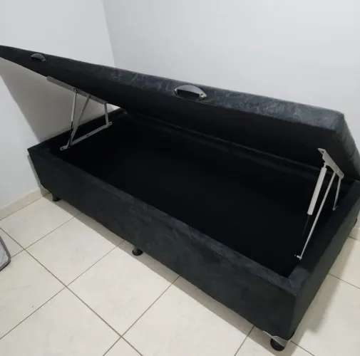 CAMA BOX BAÚ SOLTEIRO(88×1,88)43 CM ,100%MADEIRA REFORÇADO E BLINDADO.