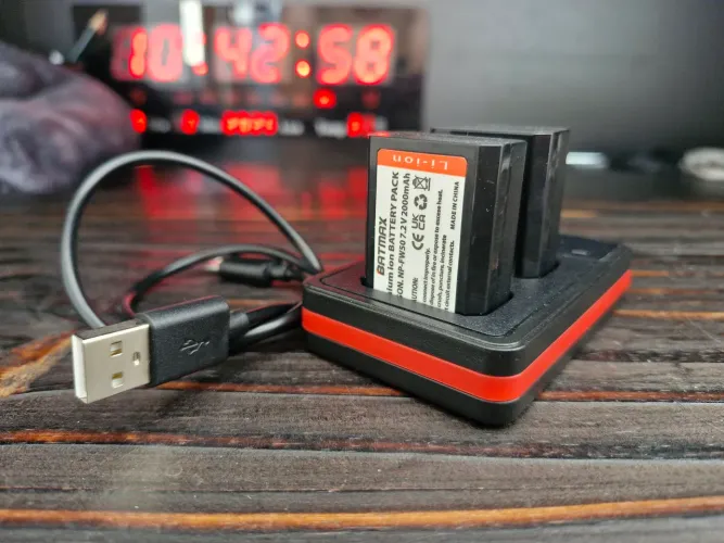 Bateria para camera sony a6400 duas baterias + carregador e cabo