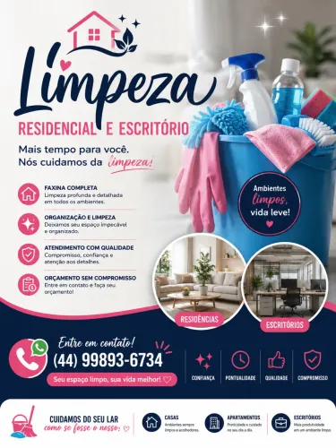 Diárias em casa , apartamento e escritório 