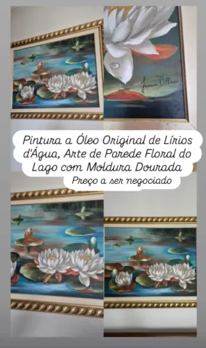 Pintura de lírios d'água.
