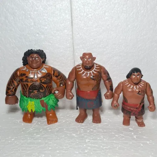 Kit Com 3 Bonecos Moana - Maui e Chefe Tui /Usados