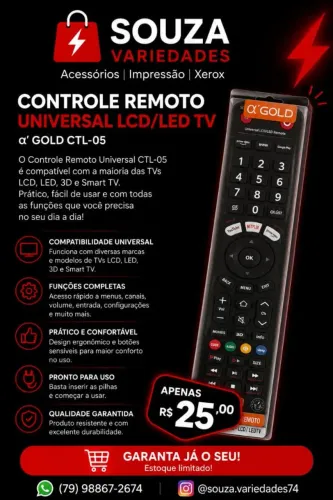 Controle para TV universal