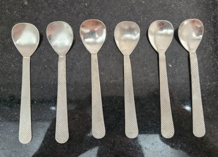 Jogo com 6 Colheres Antigas marca Prata Rei 100 - Originais Vintage
