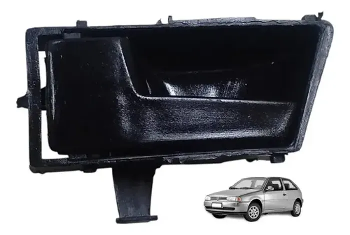 Maçaneta Interna Esquerda Vw Santana Gol Quadrado 88 A 95 Preto Dianteira