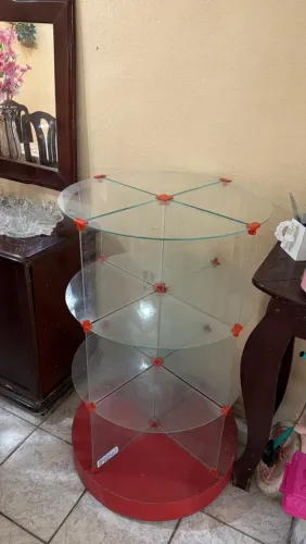 Expositor/Baleiro de Vidro Modulado Redondo