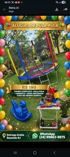 COMBO PULA PULA + MINHOCA + MESA DECORADA R$180 - ENTREGA GRÁTIS RESENDE