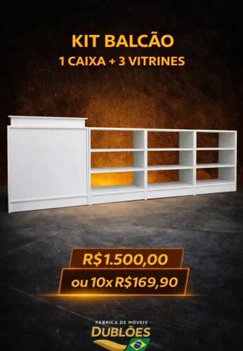 Balcão caixas + 3 vitrines