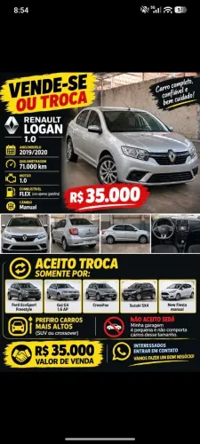 Renault Logan Zen Flex 1.0 12V 4P Mec. 2020