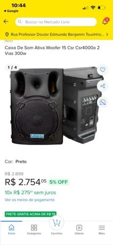 Caixa de som CRS 15 300W RMS 4000A