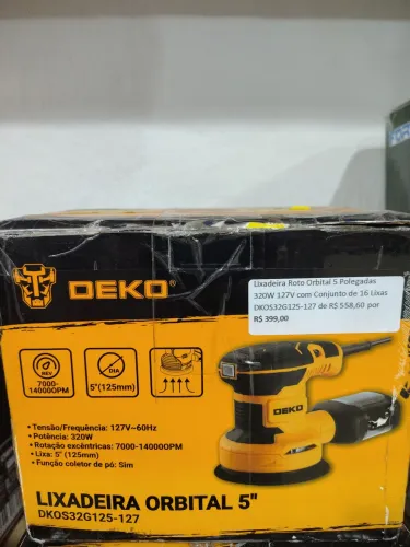 Lixadeira Orbital 5" 127V Deko