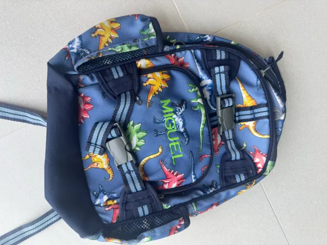 Mochila de dinossauro personalizado nome Miguel