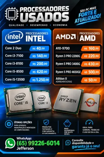 PROCESSADORES INTEL E AMD À VENDA!