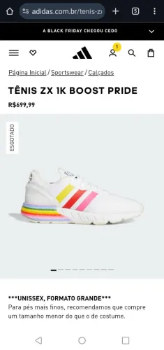 Tênis adidas Originals ZX 1K Boost PRIDE