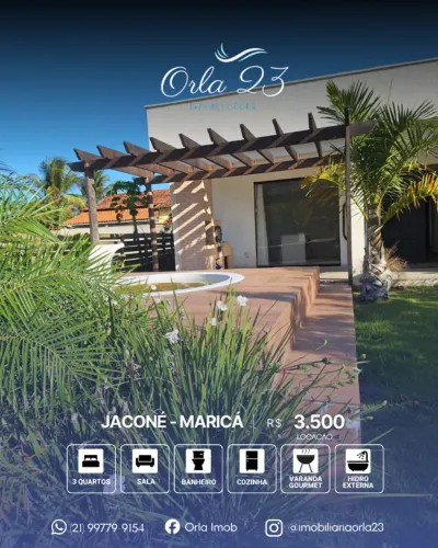 JACONÉ, ORLA 23 IMOBILIÁRIA ALUGA! Excelente imóvel em condomínio fechado