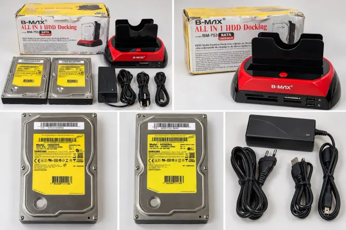 Kit Dock Station B-MAX BM-753 + 2 HDs Samsung 500GB - 1TB Total