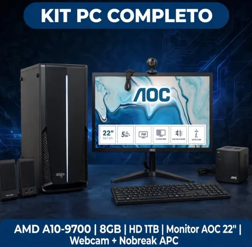 KIT PC COMPLETO Á VENTA - PRONTO PARA USAR