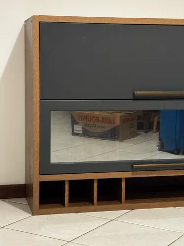 Móvel de Cozinha com Vidro Reflekta Semi Novo