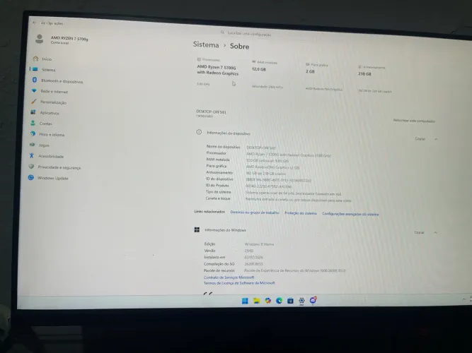Pc gamer ryzen 7 5700g