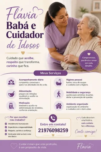 Babá e cuidadora de idoso 