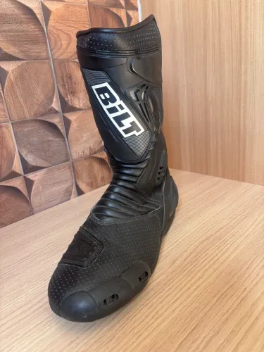 Botas de couro para motociclista
