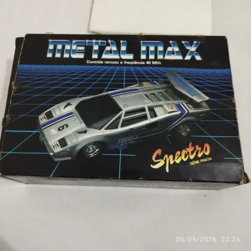 Carrinho Controle Remoto Metal Max Spectro Mimo Anos 80 com Caixa