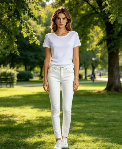 Calca Animale Skinny Branca 36