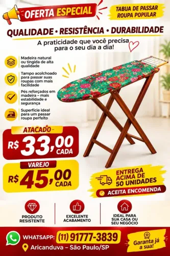 Tábua de passar roupas direto da fábrica