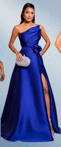 Vestido longo azul royal para festa 