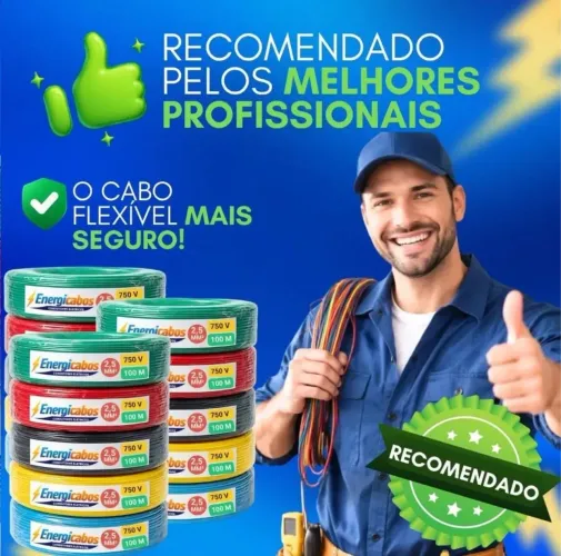 Preço Imbatível Cabo Flexível Unipolar 2,5 mm 750V Energicabos Rolo 100 Metros Anti-Chamas