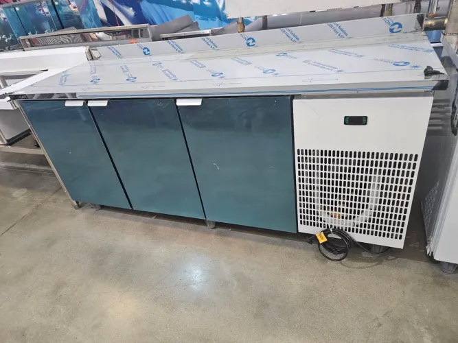 balcão de serviço refrigerado de inox 2 metros - novo