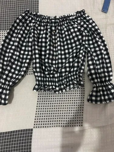 Blusinha infantil menina xadrez