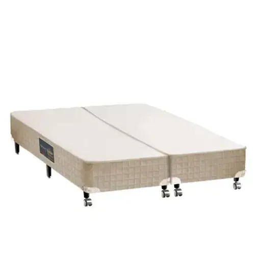 Cama Box Castor Premium Bege Queen Size 158x198x40cm (sem colchão)