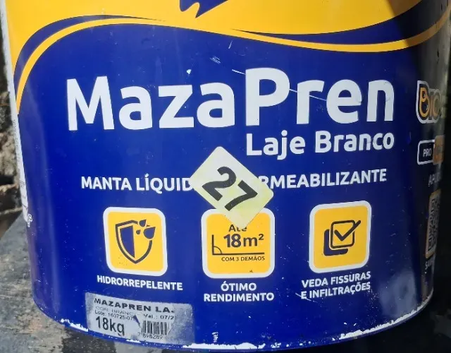 Impermeabilizante para Lajes, 02 baldes ( um lacrado ) com nota fiscal.