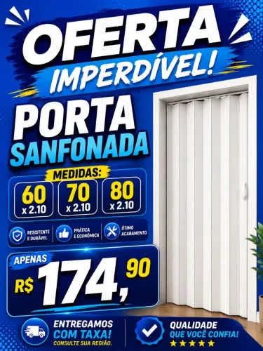 Porta Sanfonada PVC