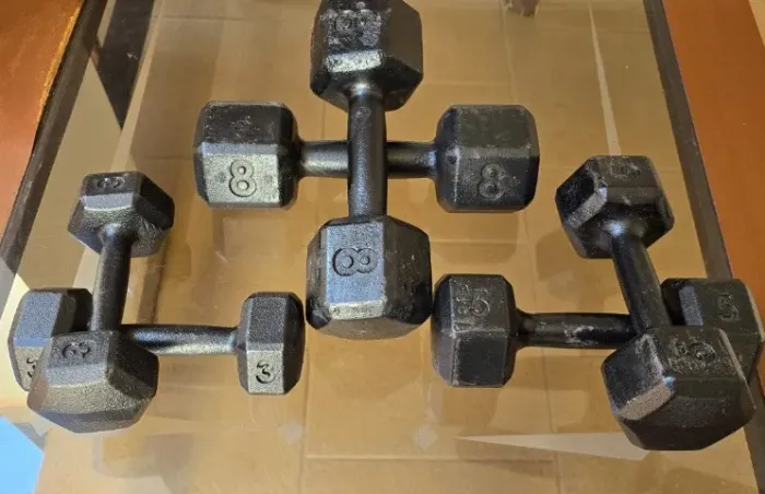 Kit Halteres de Ferro Fundido 32kg - Pares 3kg, 5kg e 8kg
