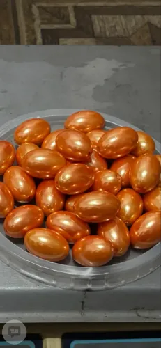 Contas ovais laranja perolizadas - 500 g