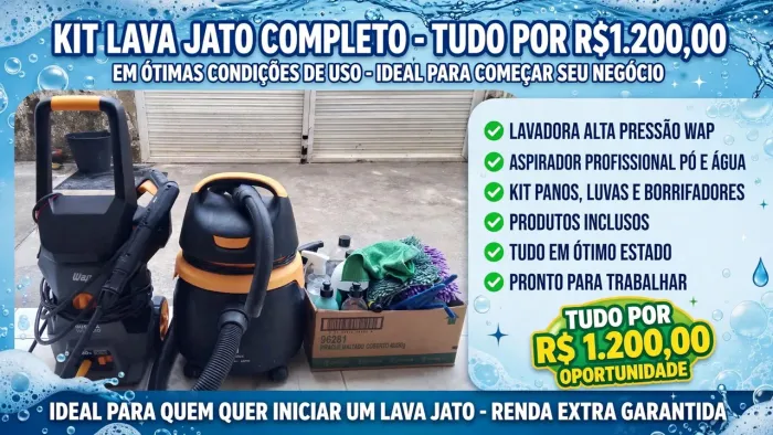 Kit lava jato e aspirador + produtos automotivo