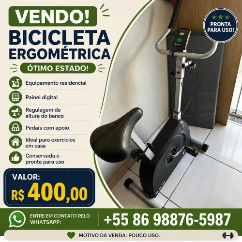 Bicicleta Ergométrica Residencial - Ótimo Estado / Pronta para Uso