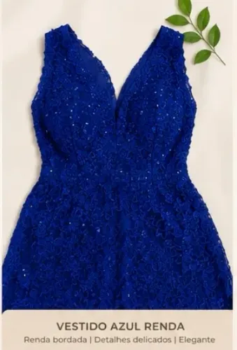 Vestido Azul de Renda