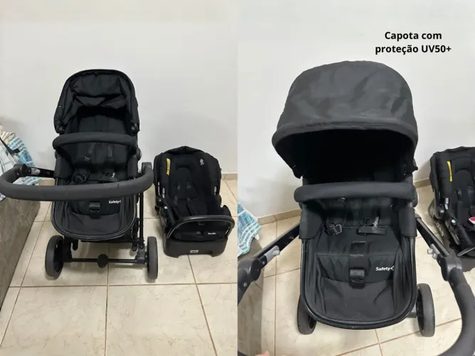 Carrinho Safety 1st Mobi-Vira Moisés+Bebê Conforto+Base veicular