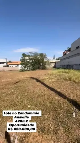 EXELENTE LOTE NO CONDOMINIO ANAVILLE, ANÁPOLIS-GO!