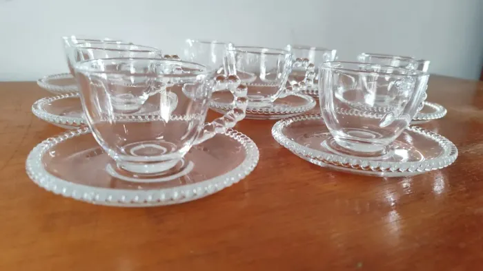8 Xícaras pérola, de café 80ml  + 8 pires