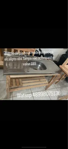 Balcão de pia madeira elcalipto novo 